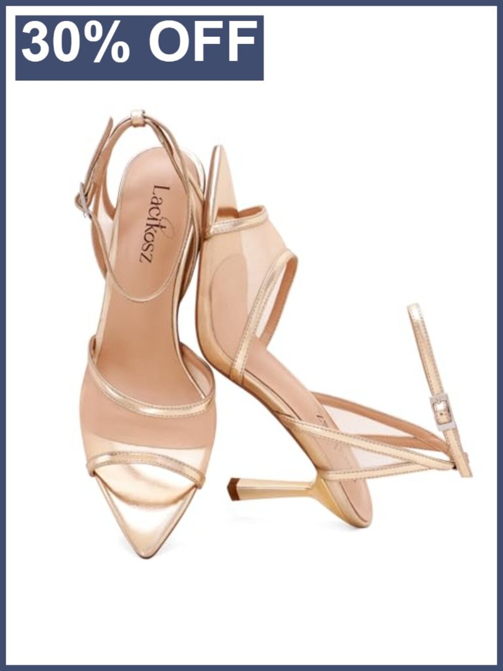 Women's Mesh Strappy Heeled Sandals 3 Inch Stiletto Square Toe Buckle